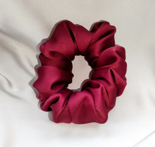 Scrunchie Satyna Jedwabna Bordo