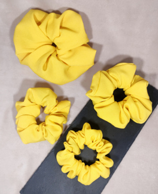 Bubawear Scrunchie Gumki do włosów 4 ROZMIARY Bawełna żółta